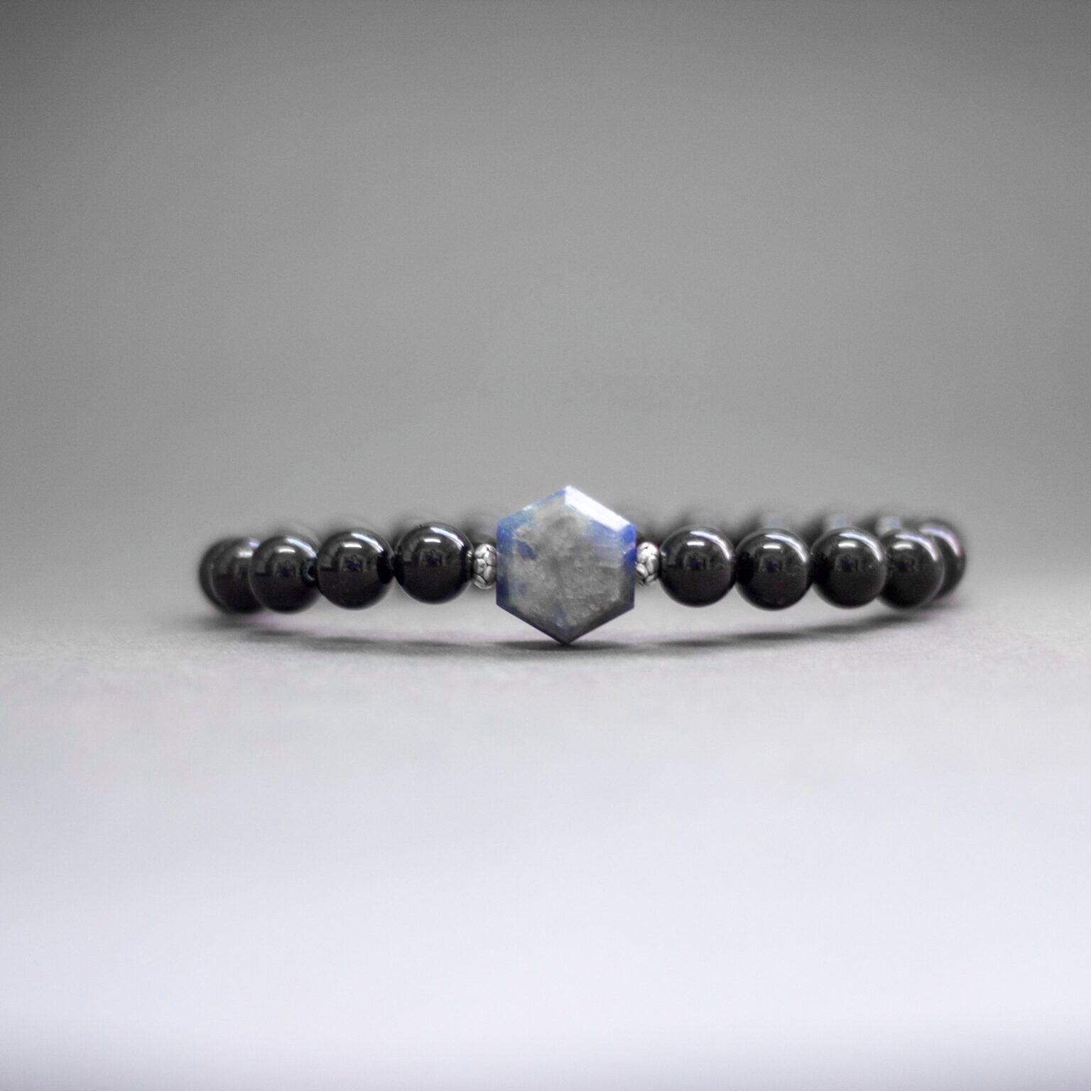 Sapphire and Black Tourmaline Bracelet – 8mm - Aquarius Stones