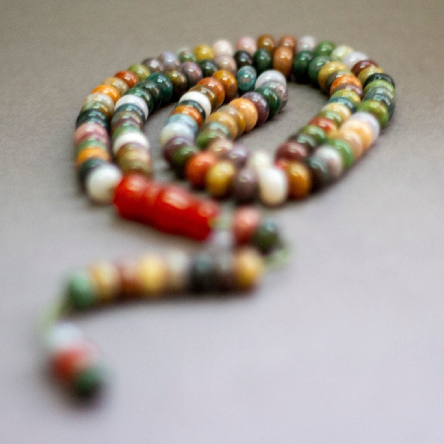 Moss Agate Rosary (100 beads) grade A - Aquarius Stones