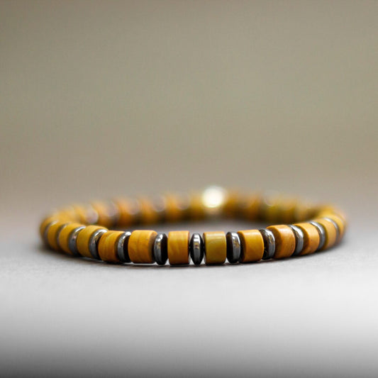 Picture Jasper and Hematite Bracelet 6mm - Aquarius Stones