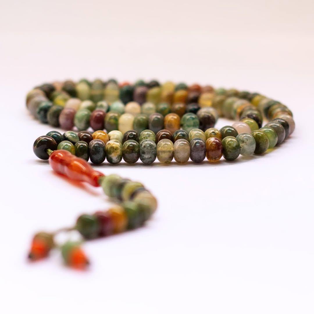 Moss Agate Rosary 6mm (100 Beads) - Aquarius Stones