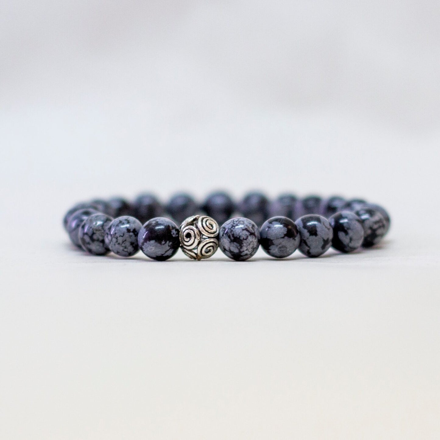 Snowflake Obsidian Bracelet – 8mm - Aquarius Stones