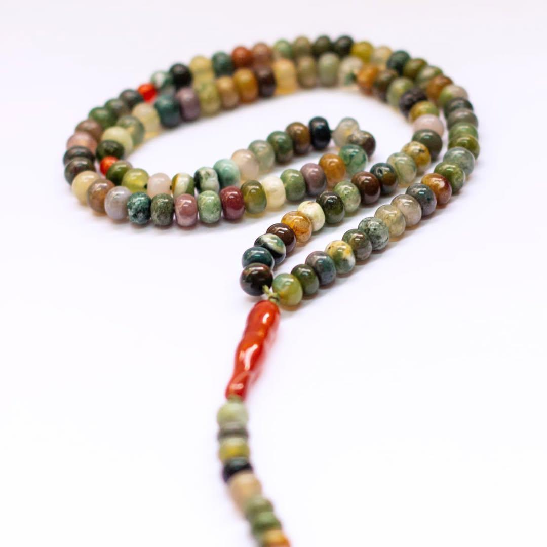 Moss Agate Rosary 6mm (100 Beads) - Aquarius Stones