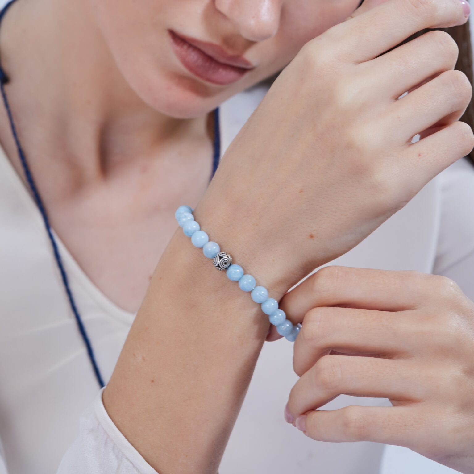 Aquamarine Bracelet 7mm - Aquarius Stones