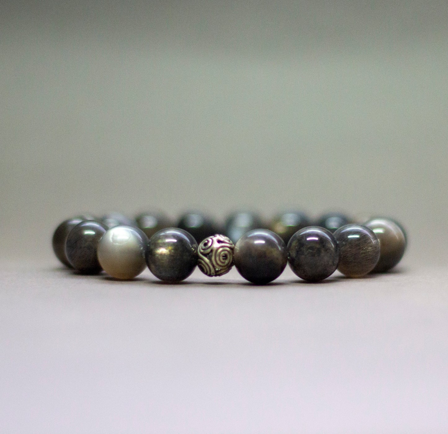 Black Moonstone Bracelet – 10mm - Aquarius Stones
