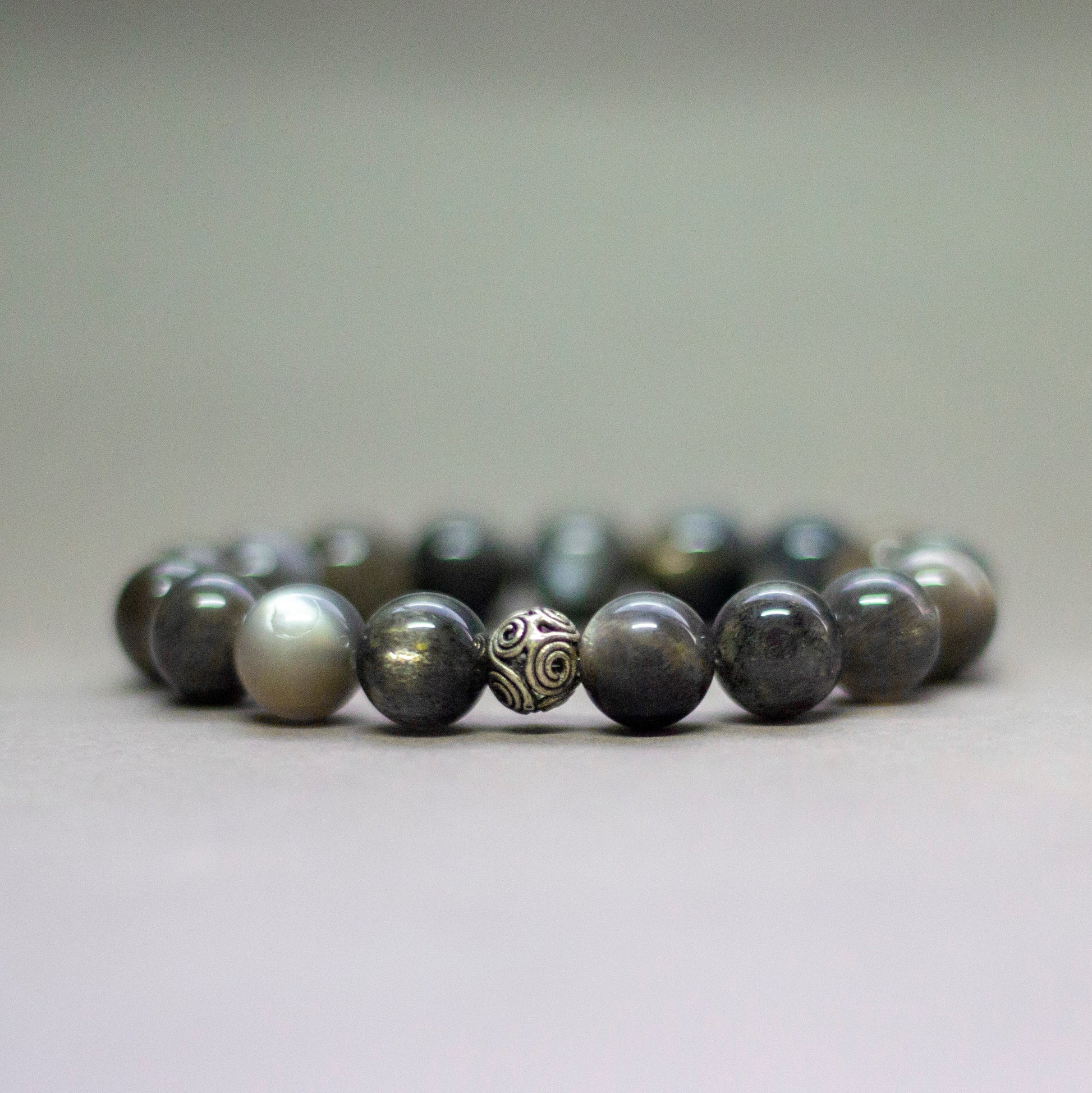 Black Moonstone Bracelet – 10mm - Aquarius Stones