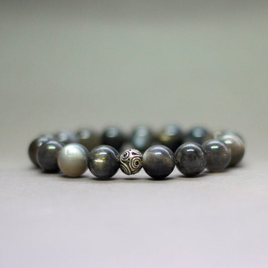 Black Moonstone Bracelet β 10mm - Aquarius Stones