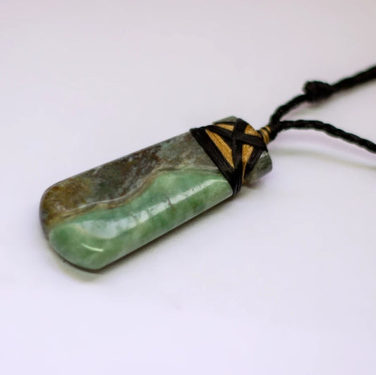 Jade Toki Necklace β Half Dark Jade - Aquarius Stones