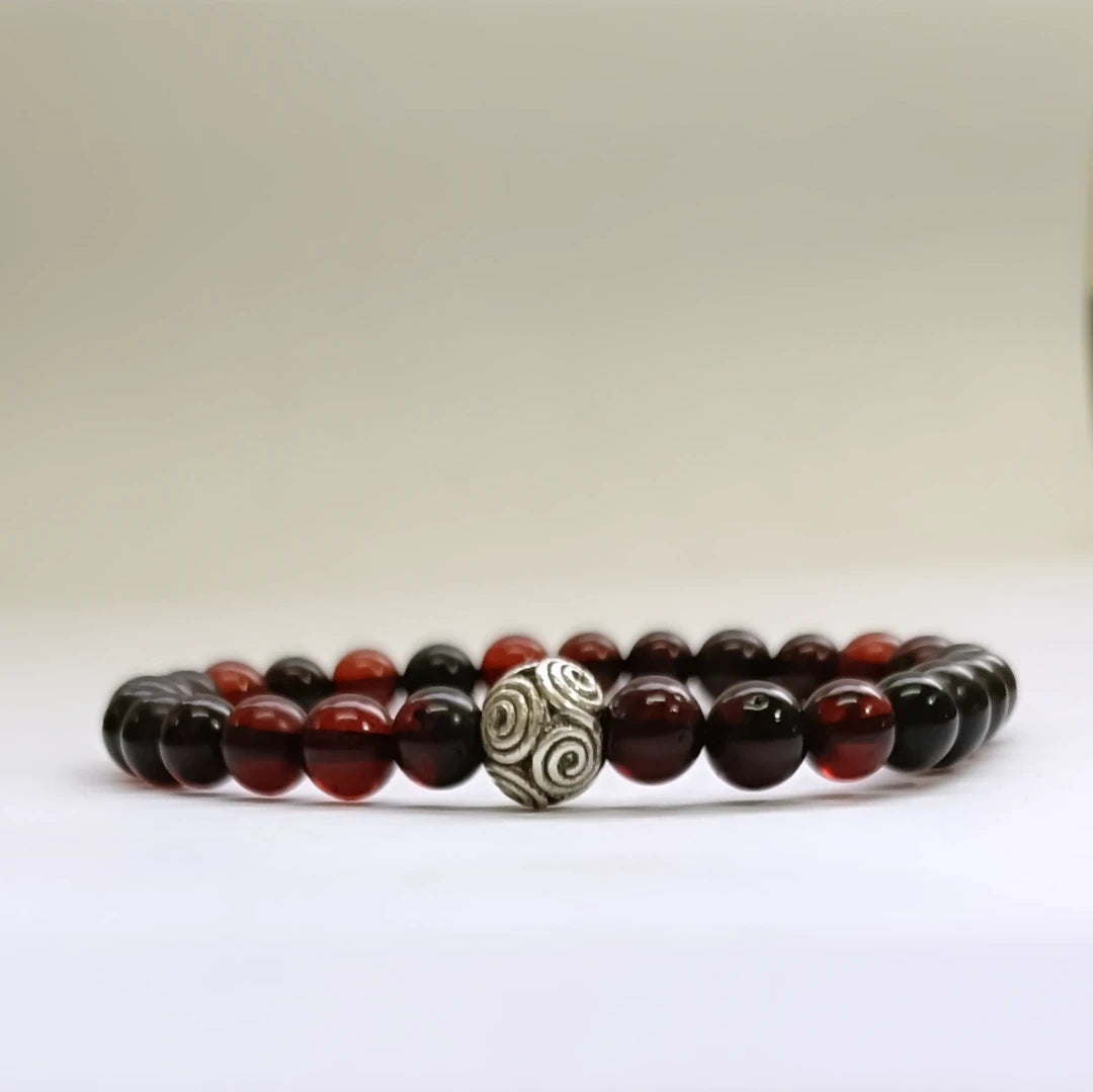 Red Amber Bracelet – 6mm - Aquarius Stones
