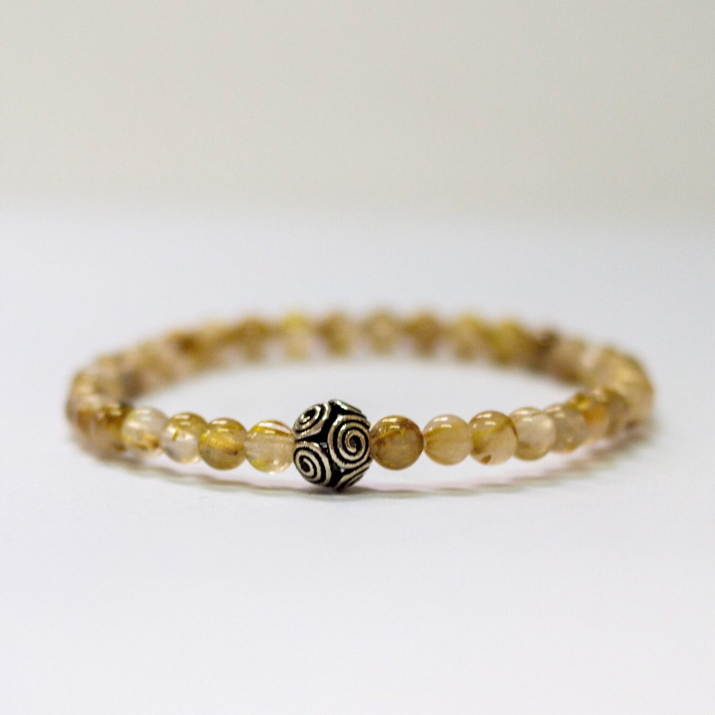 Rutilated Quartz Bracelet – 6mm - Aquarius Stones