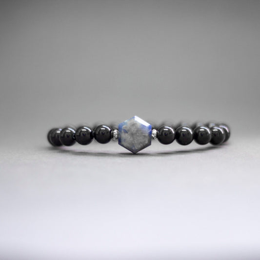 Sapphire and Black Tourmaline Bracelet – 8mm - Aquarius Stones