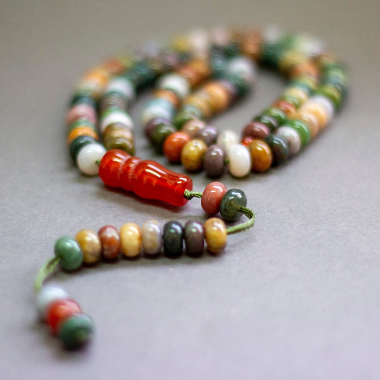 Moss Agate Rosary (100 beads) grade A - Aquarius Stones