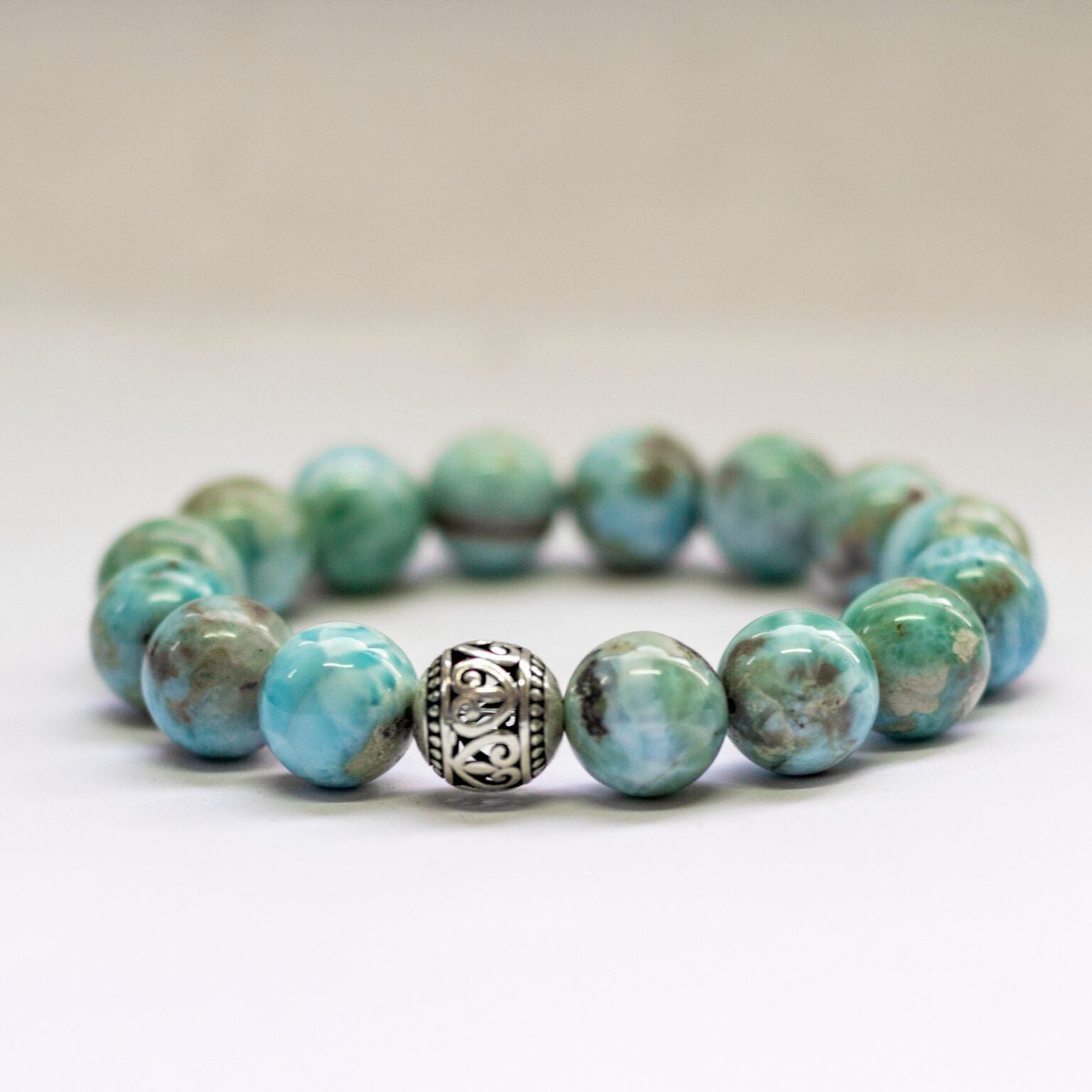 Larimar Bracelet – 14mm - Aquarius Stones