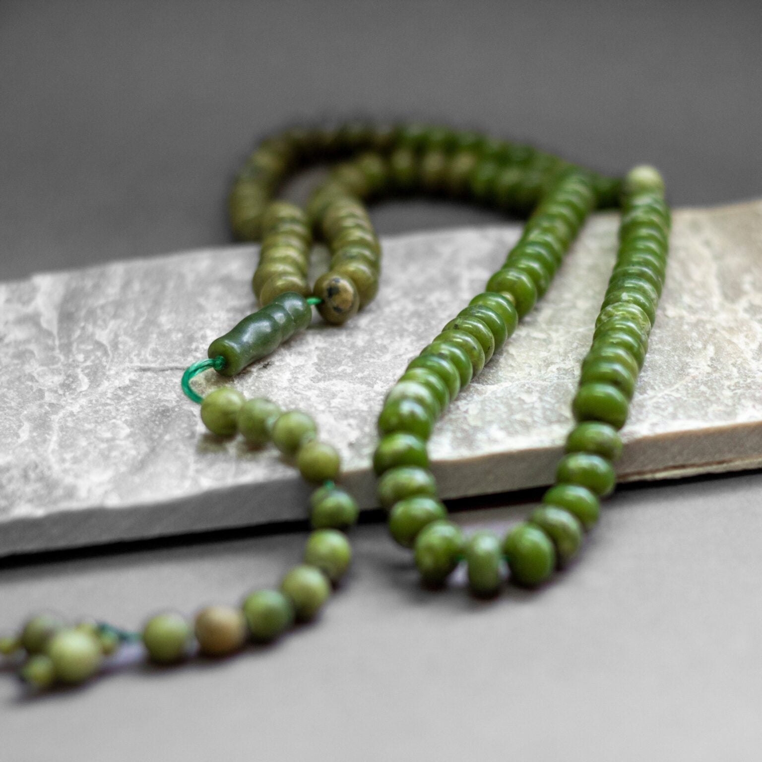 Jade Rosary (100 Beads – flat) - Aquarius Stones