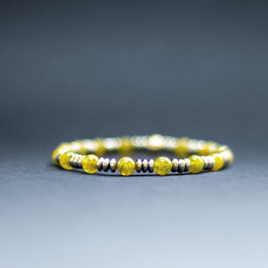 Peridot and Hematite 6mm – Alien bracelet - Aquarius Stones