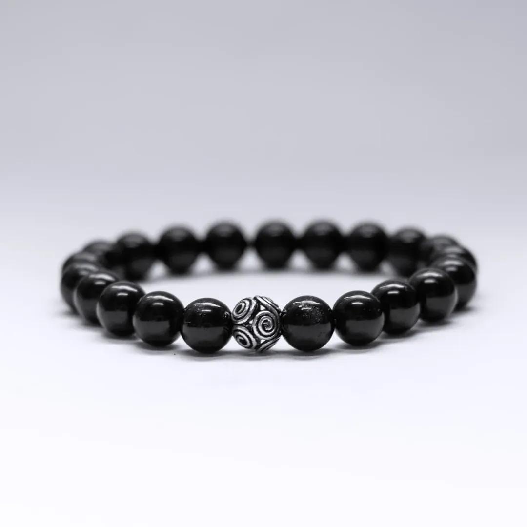Black Tourmaline Bracelet – 8mm - Aquarius Stones