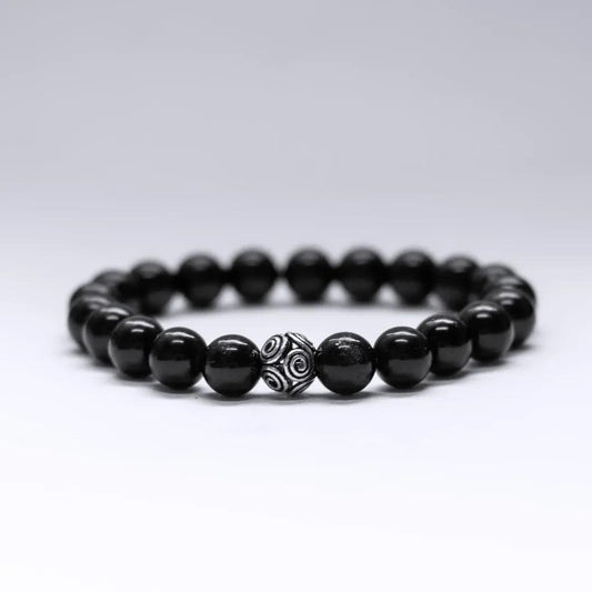 Black Tourmaline Bracelet – 8mm - Aquarius Stones