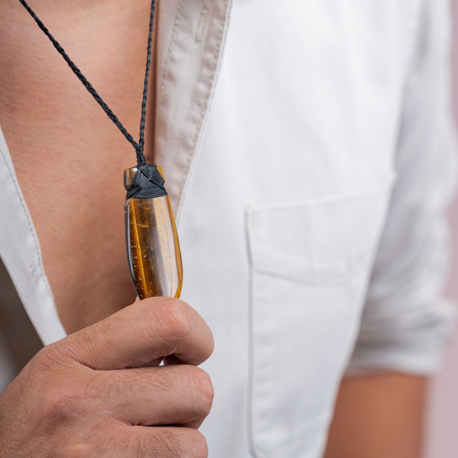 Tiger-Eye Toki Necklace - Aquarius Stones