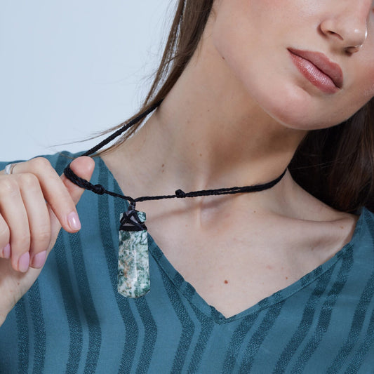 Tree Agate Toki Necklace - Aquarius Stones