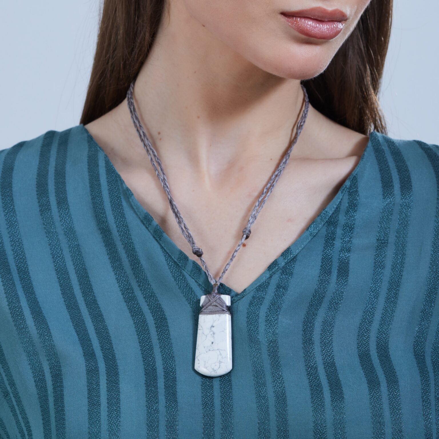 Howlite Toki Necklace - Aquarius Stones