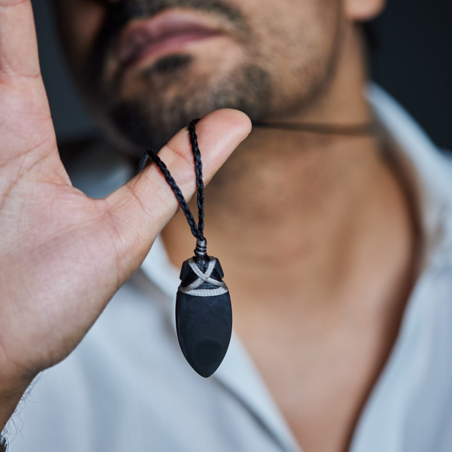 Obsidian Toki Necklace (Big) - Aquarius Stones