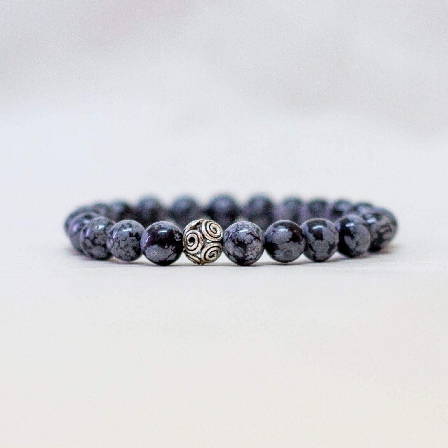 Snowflake Obsidian Bracelet – 8mm - Aquarius Stones