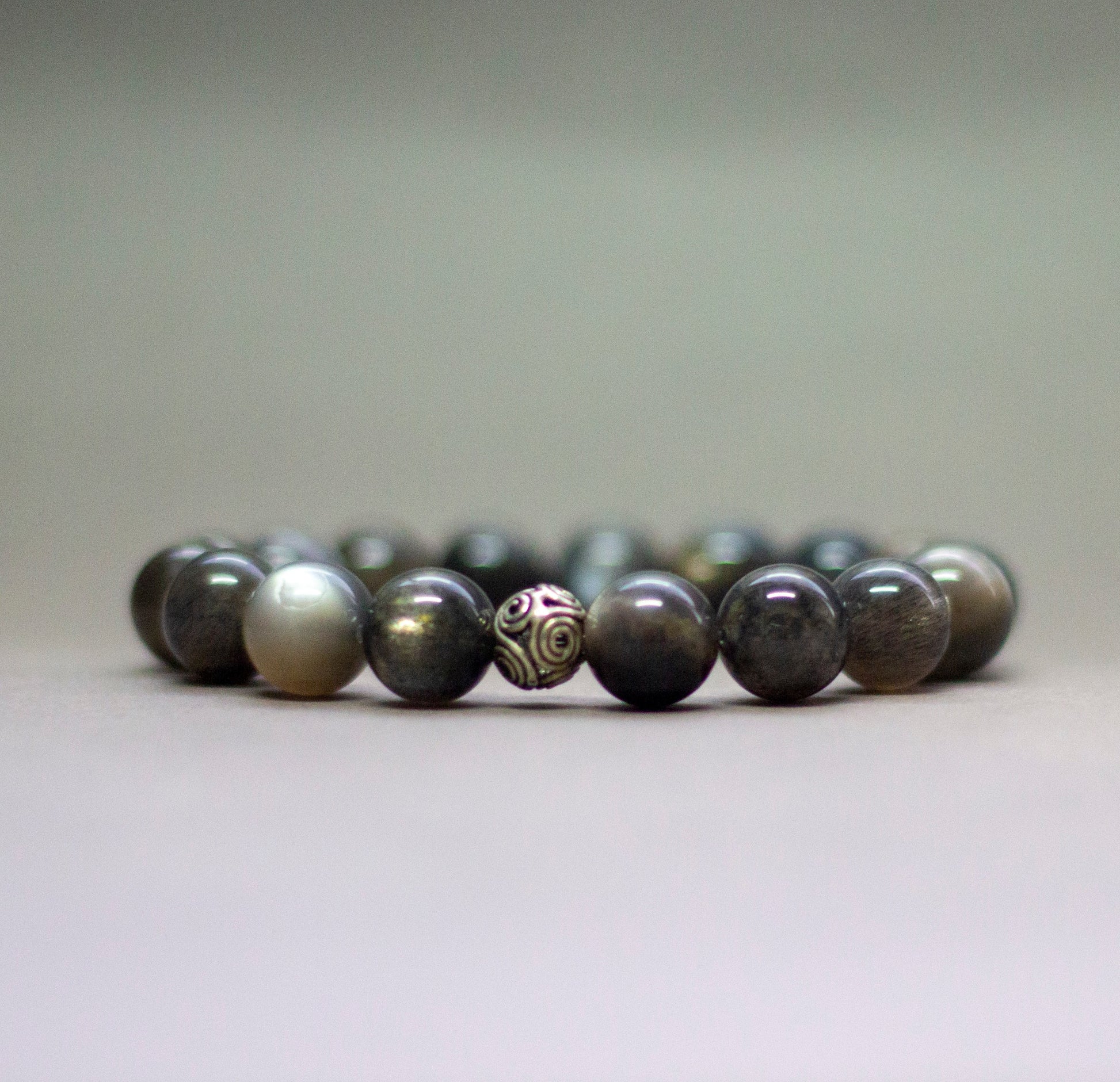 Black Moonstone Bracelet – 10mm - Aquarius Stones