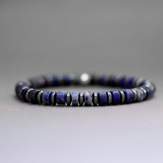 Sodalite and Hematite – Halo Collection 6mm - Aquarius Stones