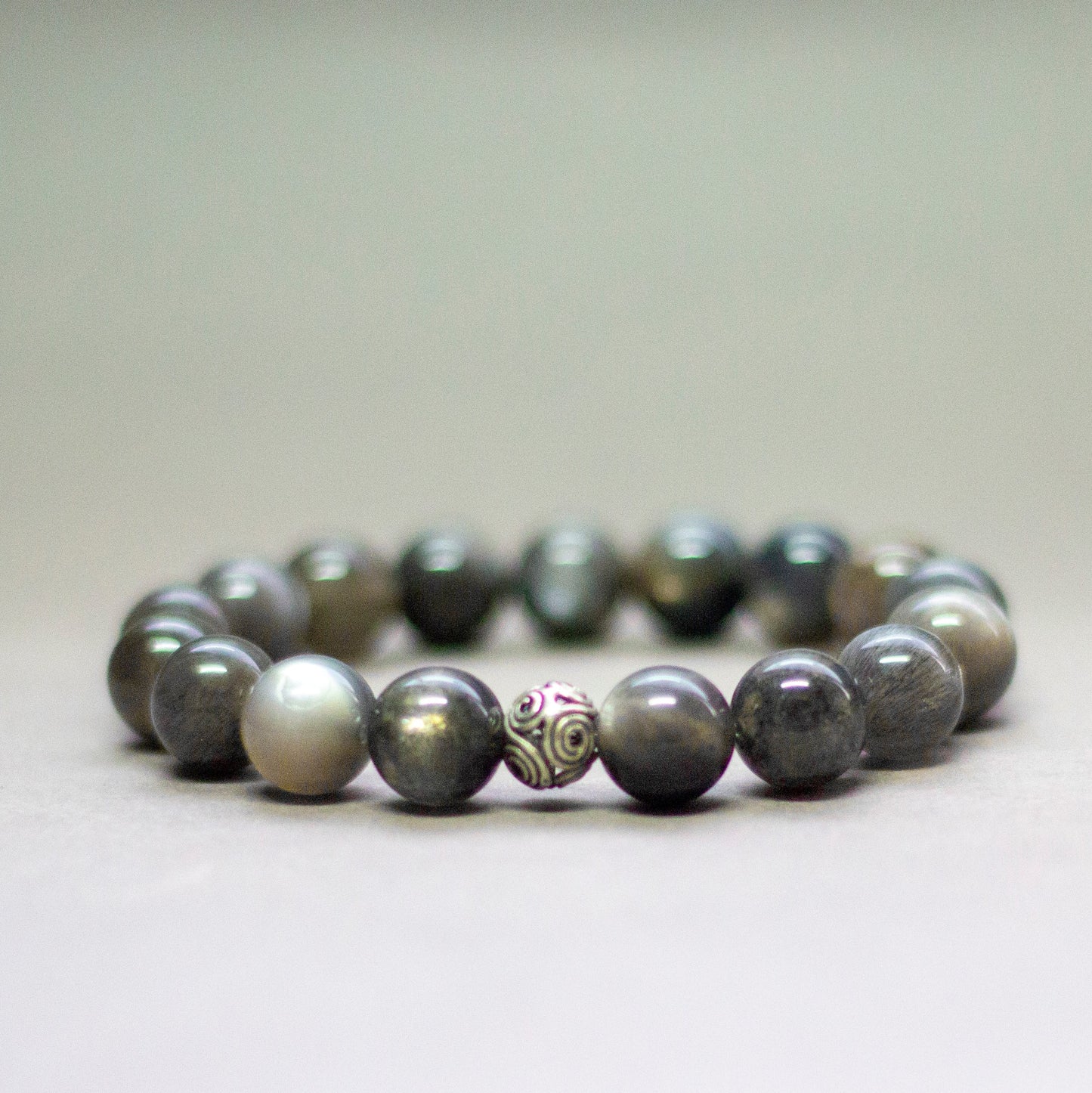 Black Moonstone Bracelet – 10mm - Aquarius Stones