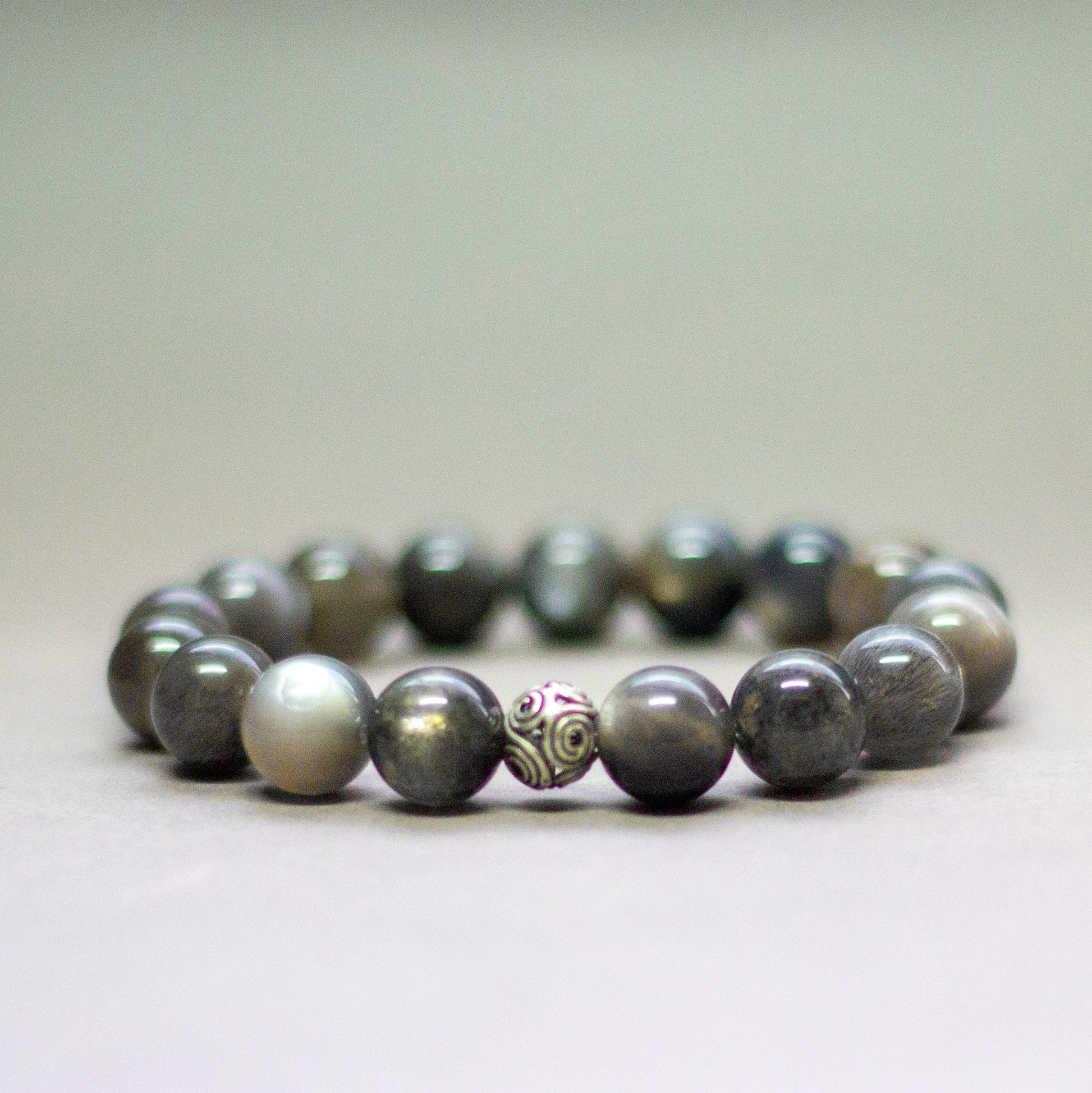 Black Moonstone Bracelet – 10mm - Aquarius Stones