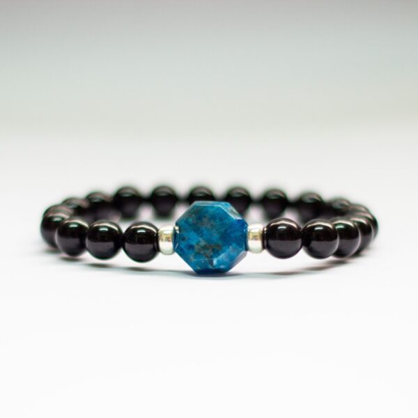 Apatite and Black Tourmaline Bracelet - 8mm