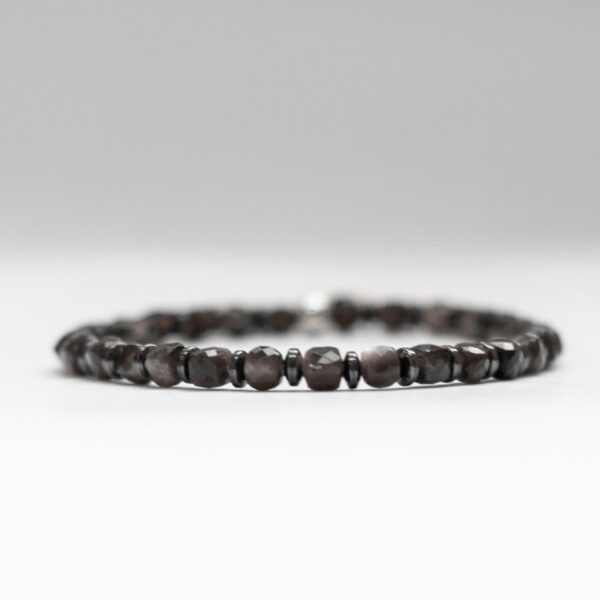 Obsidian and Hematite Bracelet