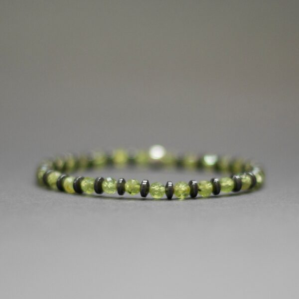 Peridot and Hematite Bracelet - 4mm facet