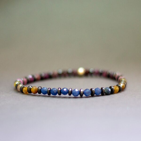 Multicolor Sapphire and Hematite bracelet 4mm